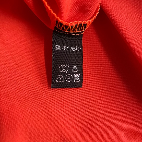 NWT Mens Barry.wang Orangered Solid Silk Shirt Size 3X - Picture 6 of 10